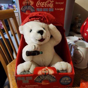 Coca Cola Polar World Bear Cubs Plush Lights & Sound 1998